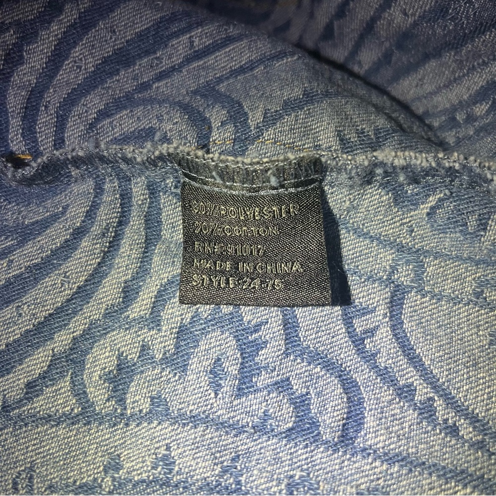 Anthropologie Solitaire Blue Paisley Denim Blazer Jacket - Picture 4 of 4